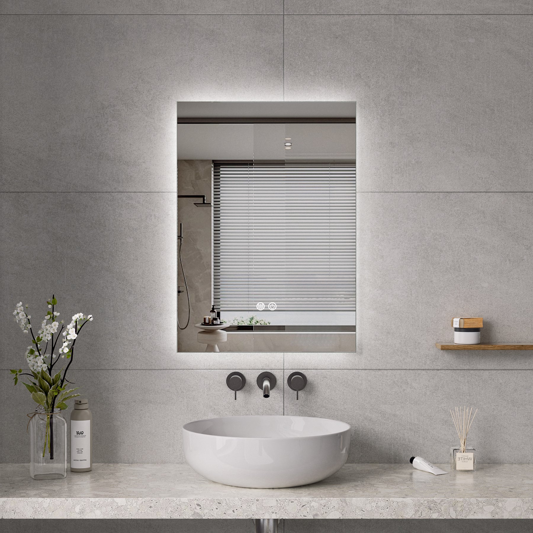Halo - LED Badrumsspegel med Touch & LED-belysning – (I flera storlekar)