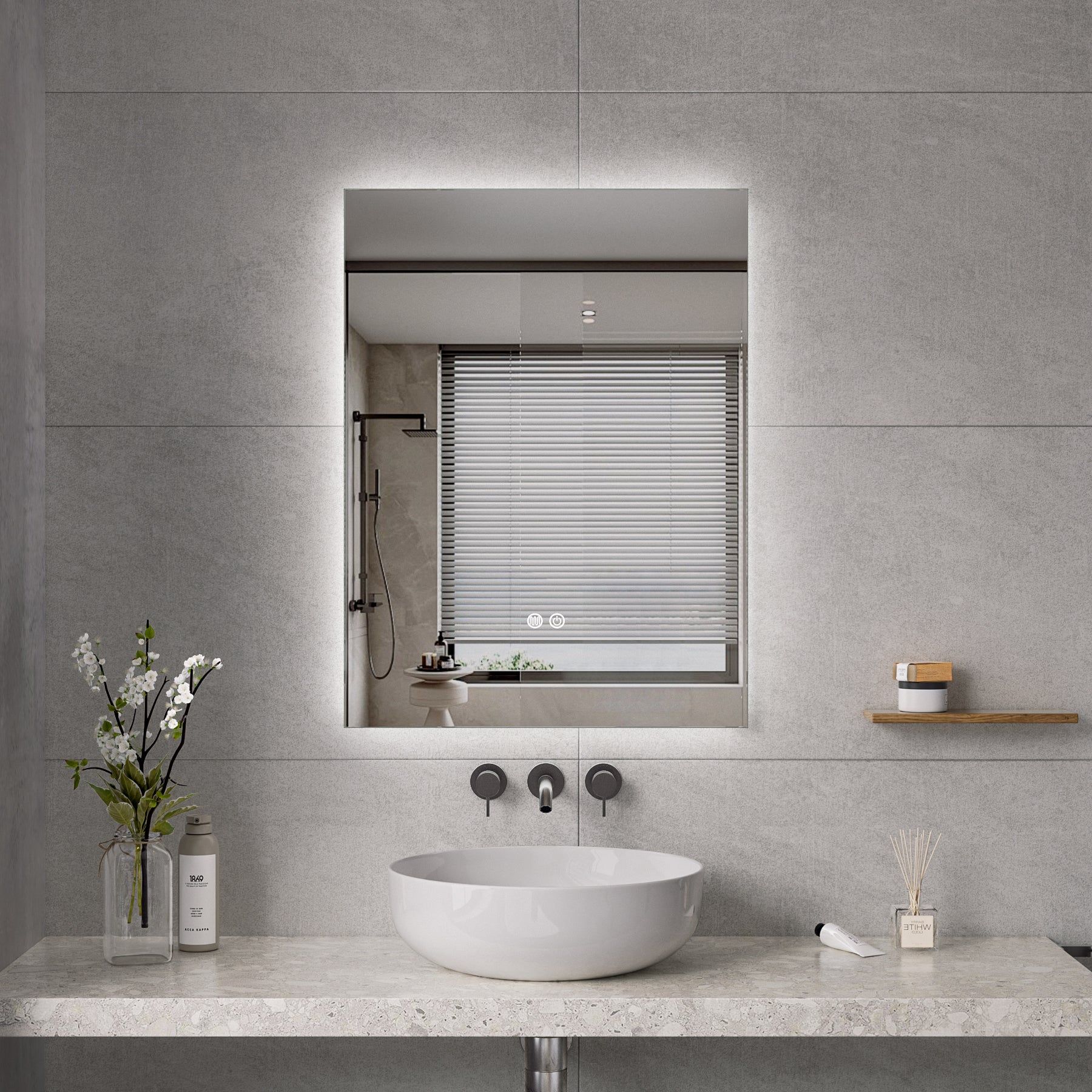 Halo - LED Badrumsspegel med Touch & LED-belysning – (I flera storlekar)