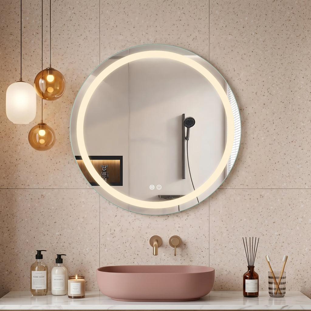 Dante - Rund LED Badrumsspegel med Touch & LED-belysning (I flera storlekar)