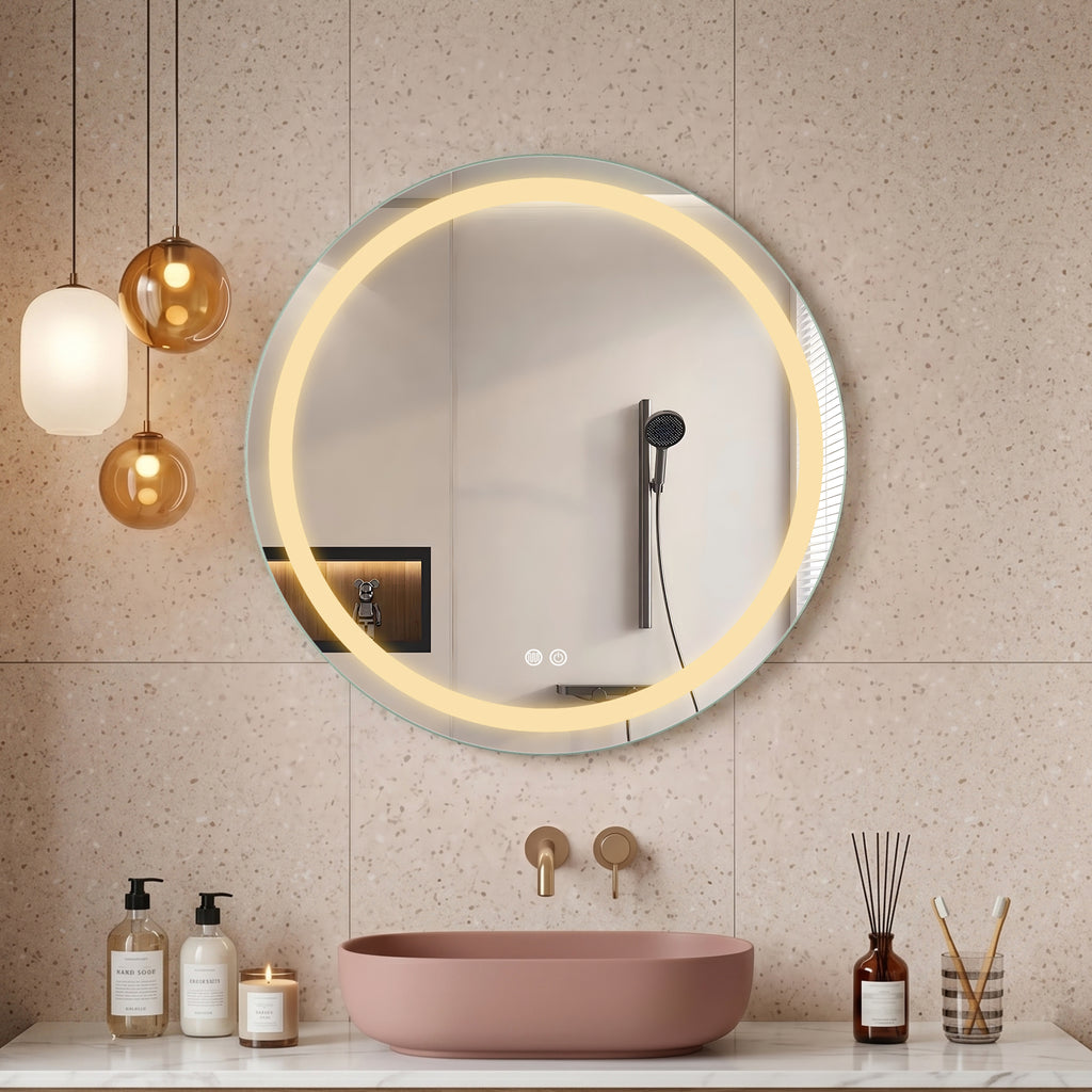 Dante - Rund LED Badrumsspegel med Touch & LED-belysning (I flera storlekar)