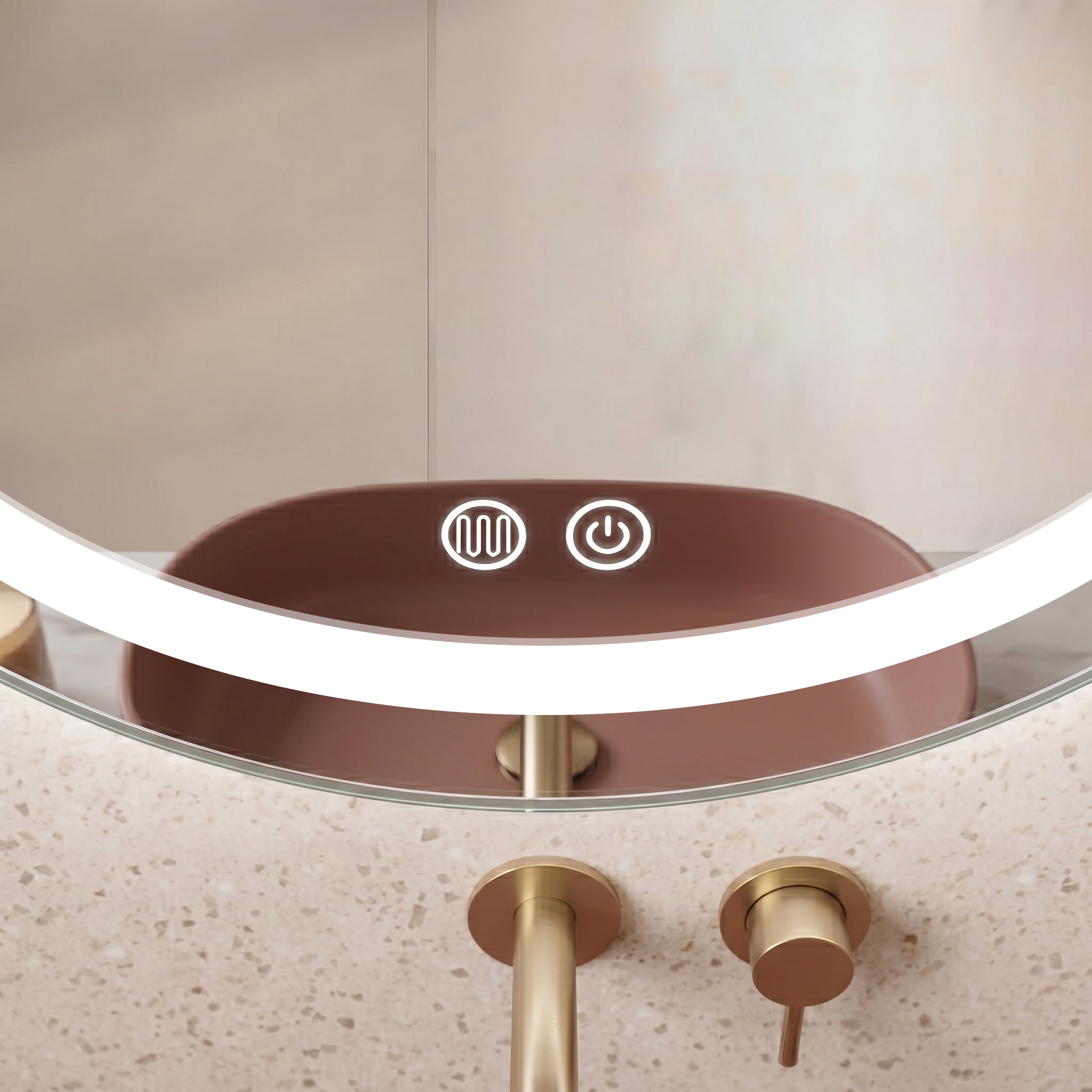 Dante - Rund LED Badrumsspegel med Touch & LED-belysning (I flera storlekar)