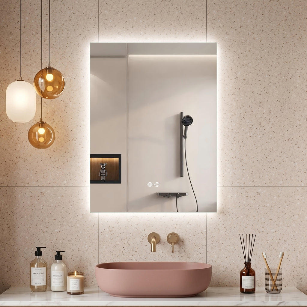 Halo - Rektangulär LED Badrumsspegel med Touch & LED-belysning – (I flera storlekar)