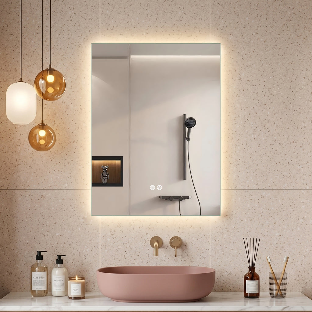 Halo - Rektangulär LED Badrumsspegel med Touch & LED-belysning – (I flera storlekar)