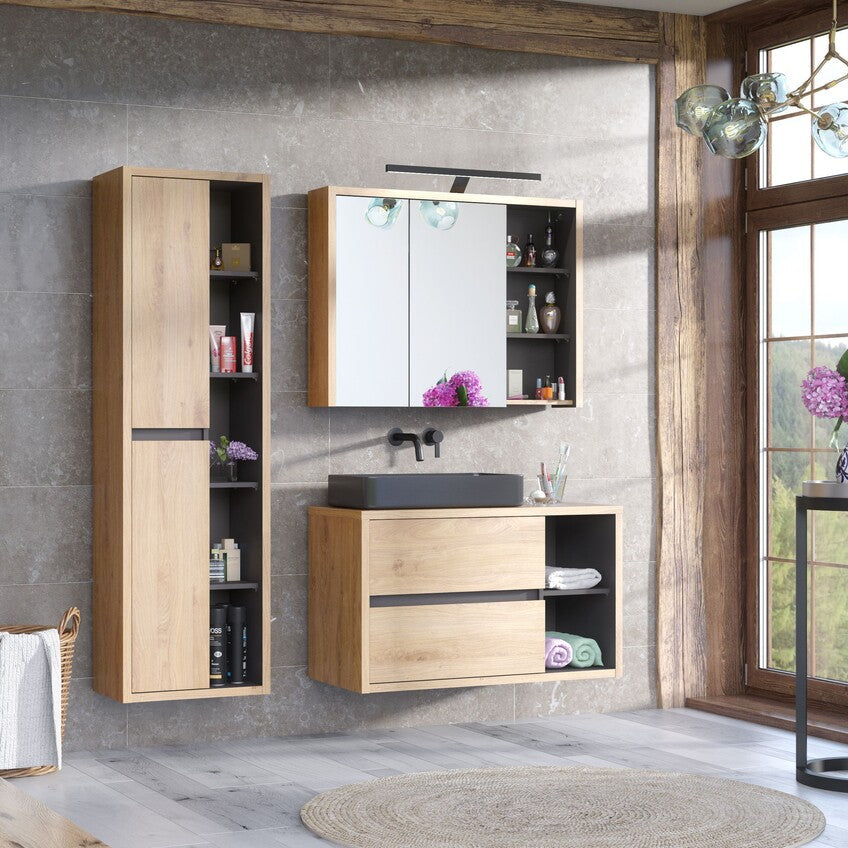 Novella – Komplett Badrumsinredning i Shetland Ek 100 cm