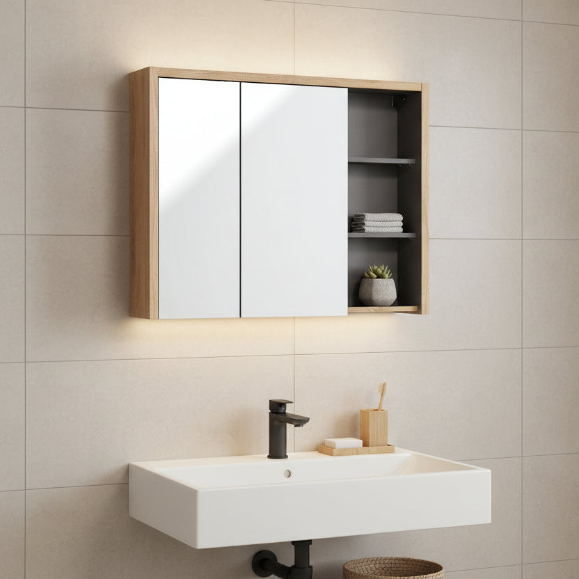Novella – Spegelskåp med LED-Belysning Shetland Ek 100 cm