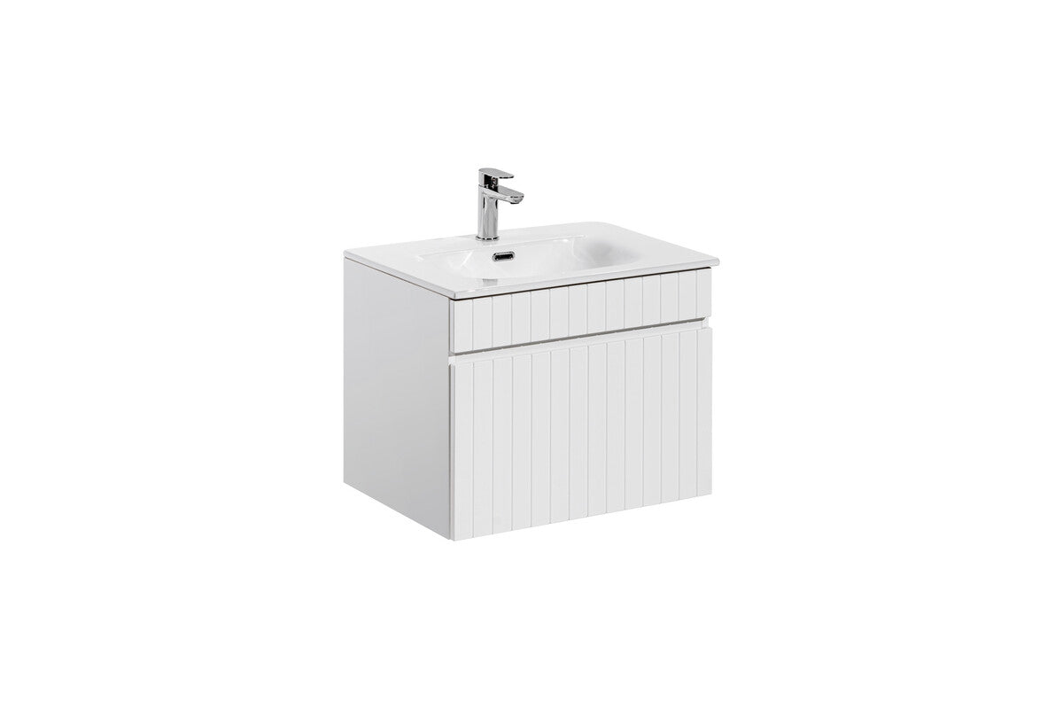Iconic White Sky - Badrumsmöbel med Tvättställ Matt Vit 60 cm