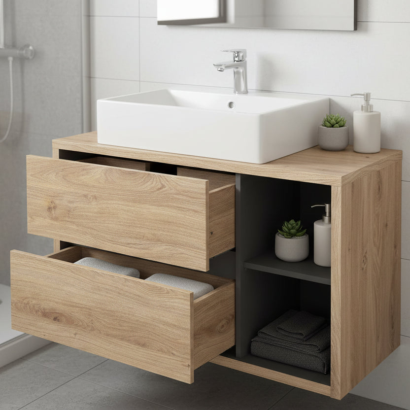 Novella – Tvättställsskåp Shetland Ek/Grafit 100 cm