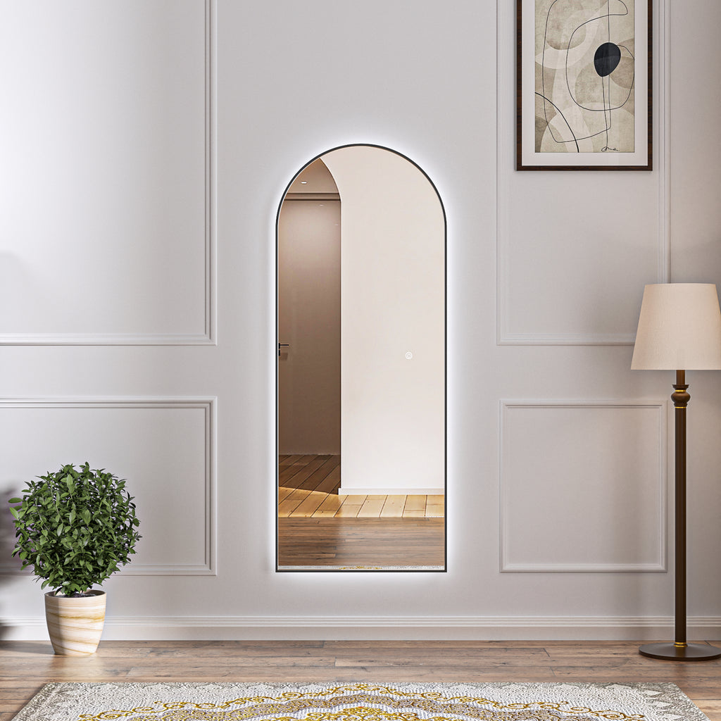 Carmen - LED Spegel med Svart Ram & Belysning (I flera storlekar)