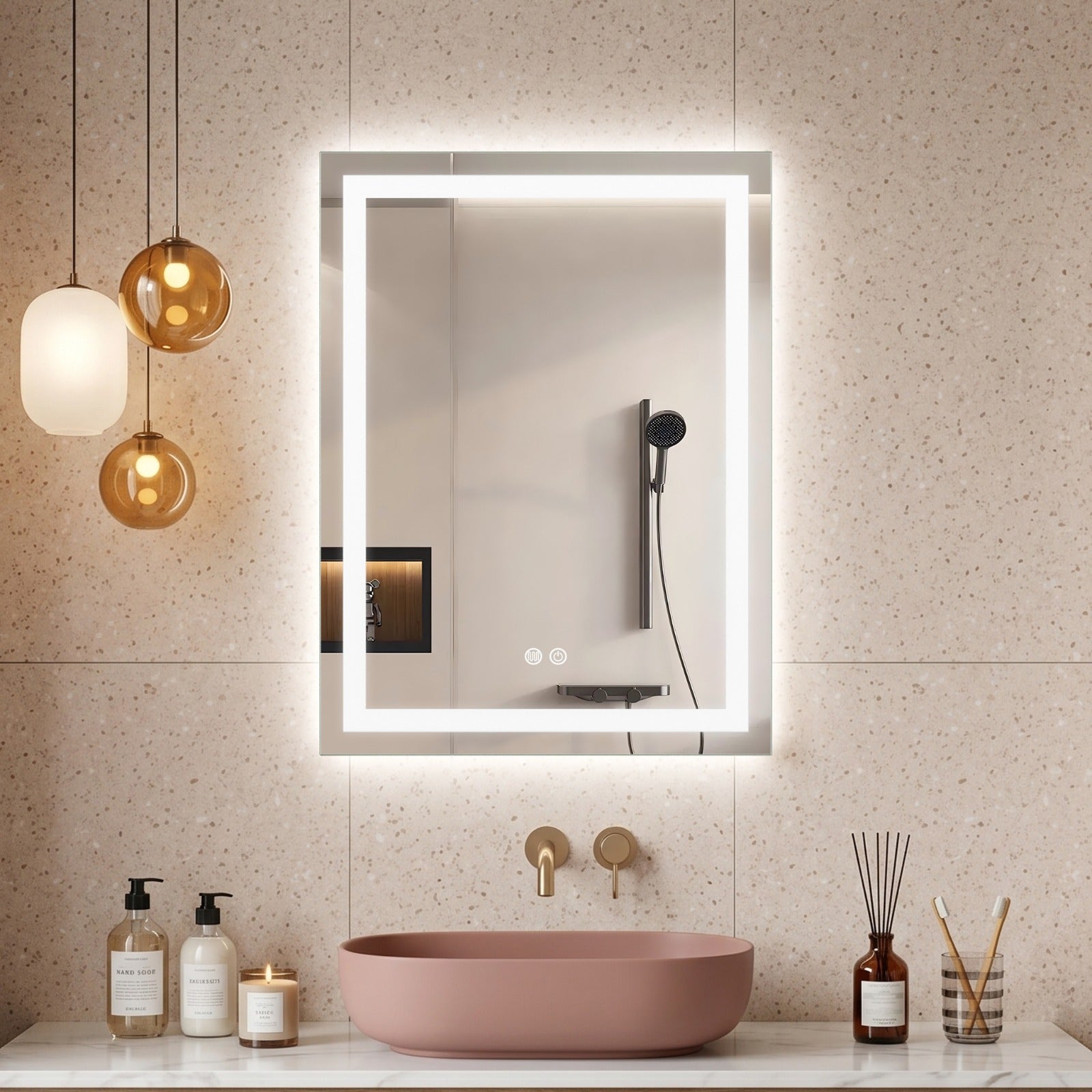 Franklin - LED Badrumsspegel med Anti-fog & Dimbar LED-belysning (I flera storlekar)