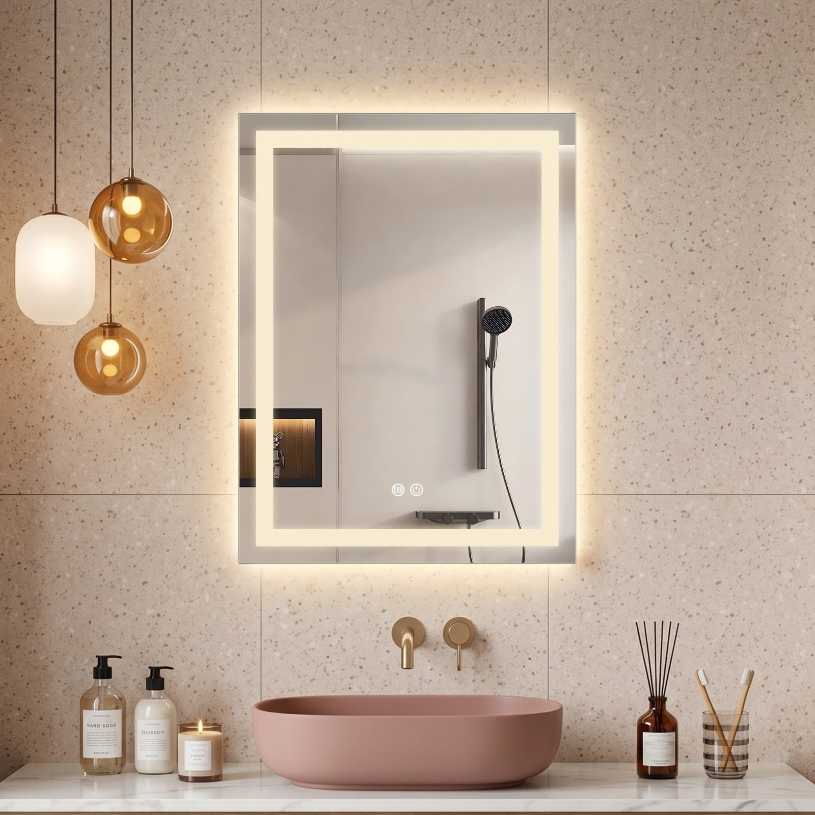 Franklin - LED Badrumsspegel med Anti-fog & Dimbar LED-belysning (I flera storlekar)