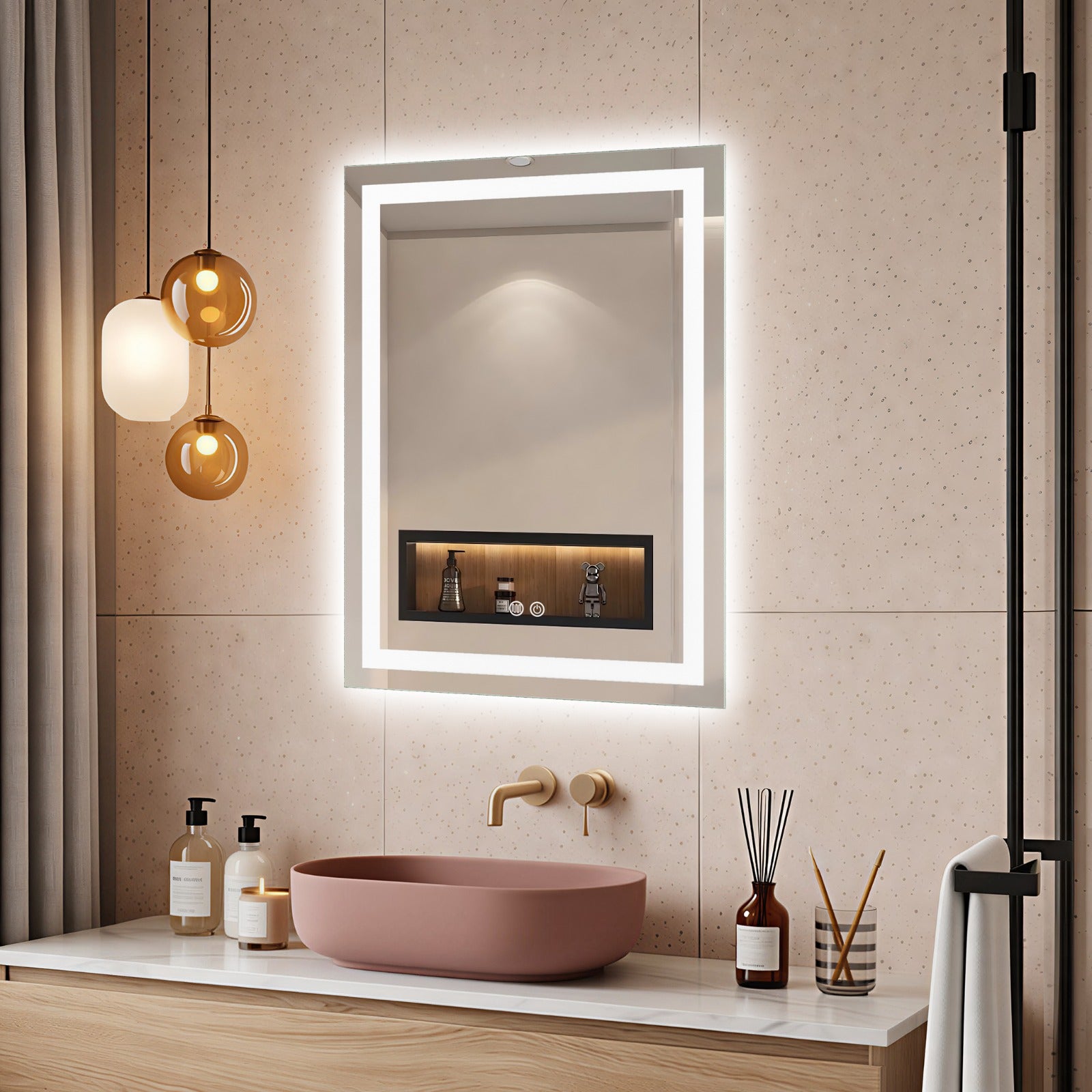 Franklin - LED Badrumsspegel med Anti-fog & Dimbar LED-belysning (I flera storlekar)