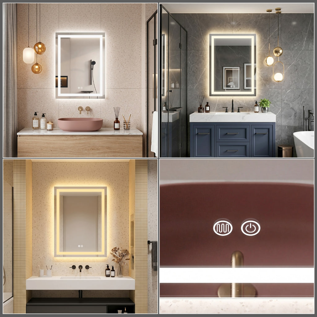 Franklin - LED Badrumsspegel med Anti-fog & Dimbar LED-belysning (I flera storlekar)