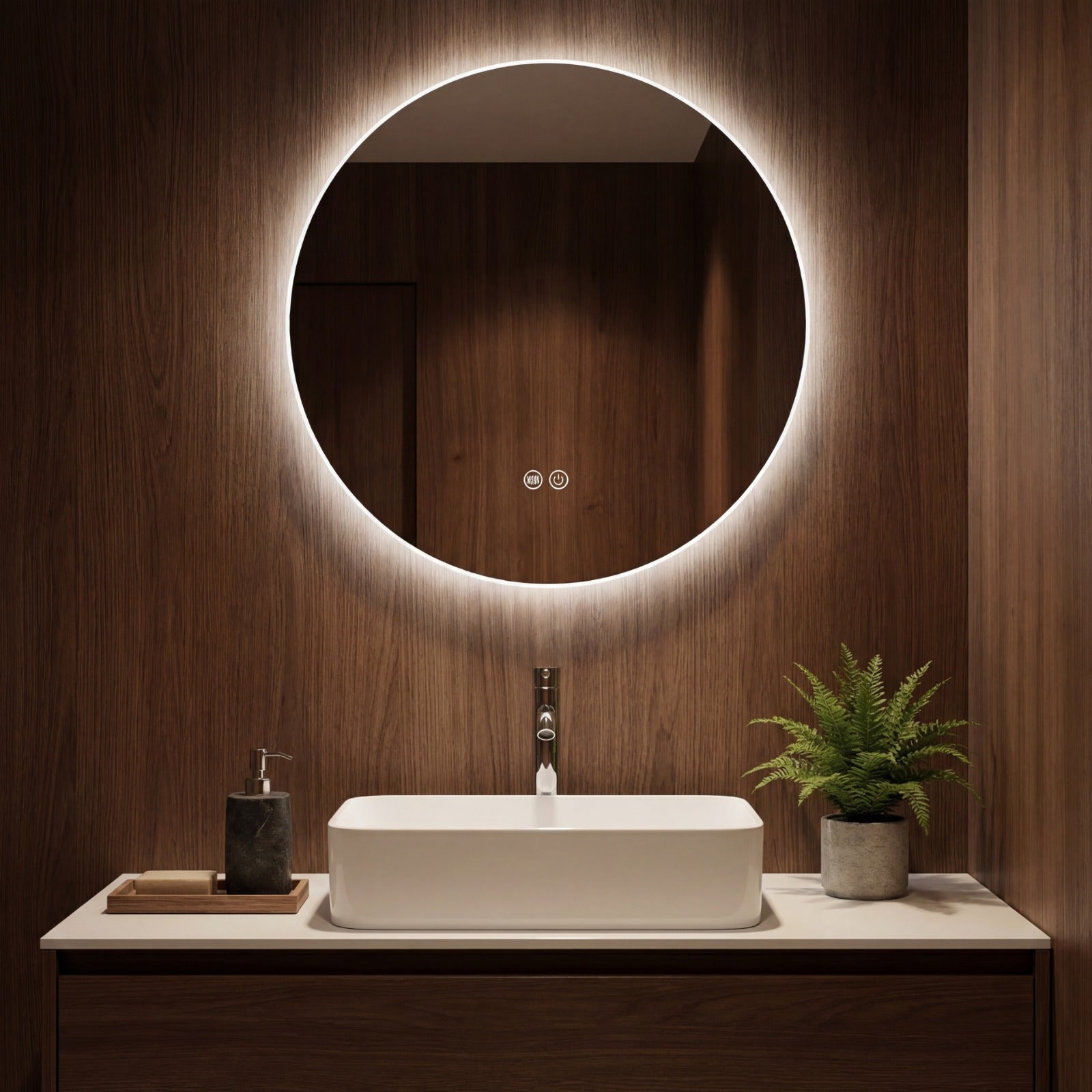 Luigi - LED Badrumsspegel cm med Dimbar Touch-belysning (I flera storlekar)